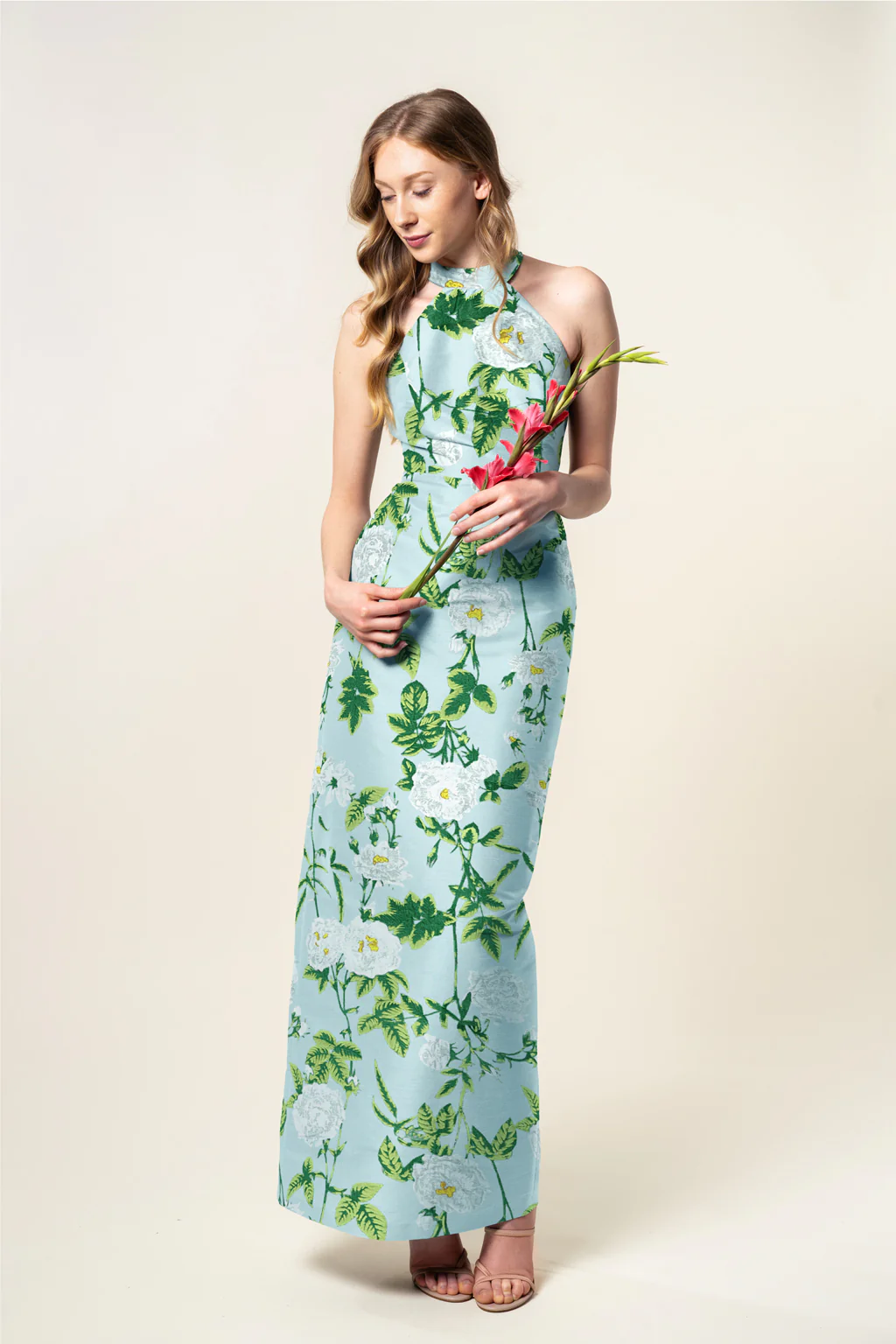 Abby Bodice with Straight Skirt in Camellia Jacquard - Image 2