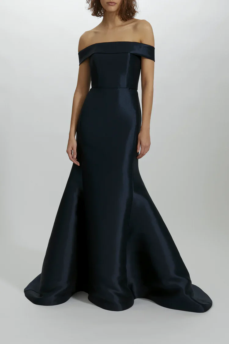 Amsale Evening Dress Bow Back Fit To Flare Gown P451M