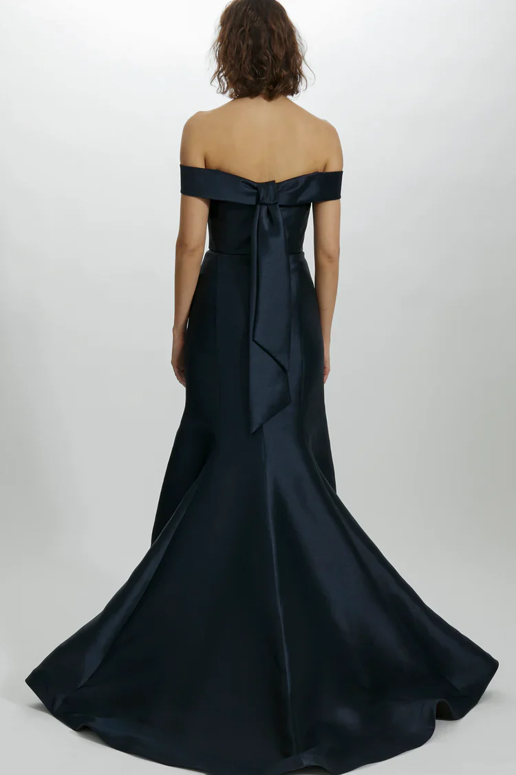 Amsale Evening Dress Bow Back Fit To Flare Gown P451M - Image 3
