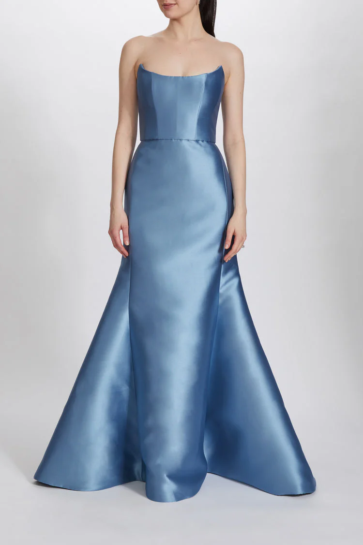 Amsale Evening Mikado Strapless Gown P609