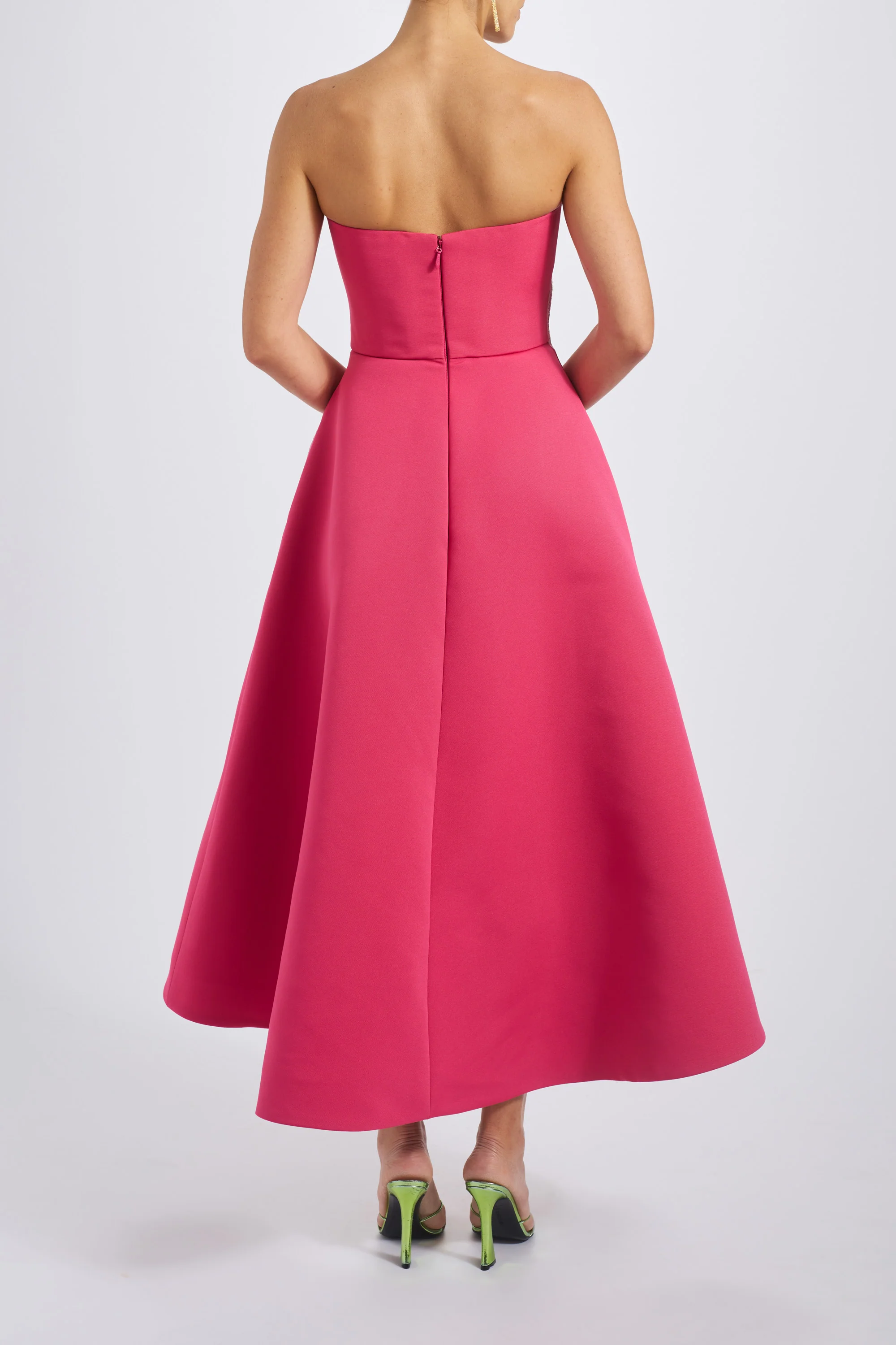 Amsale Evening Sequin Applique Midi Dress P820A in Navy - Image 2