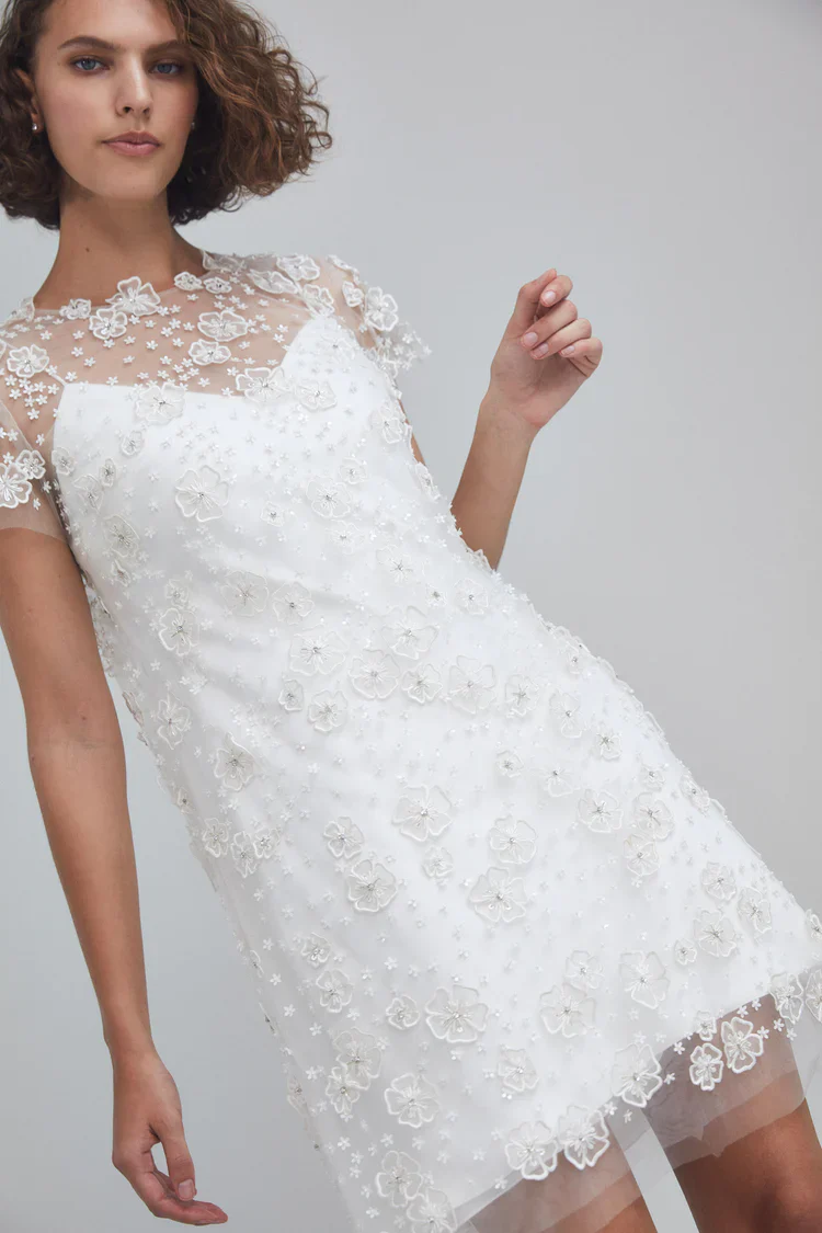 Amsale Little White Dress LW202 - Image 3