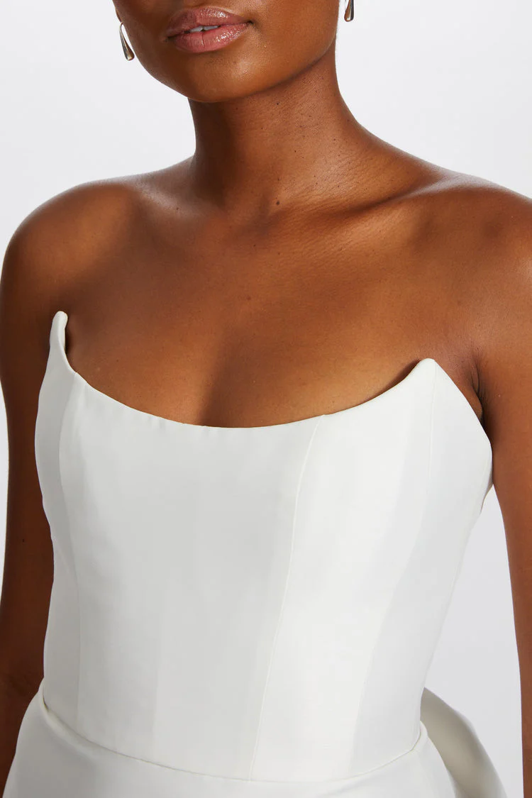 Amsale Little White Dress LW233 - Image 3