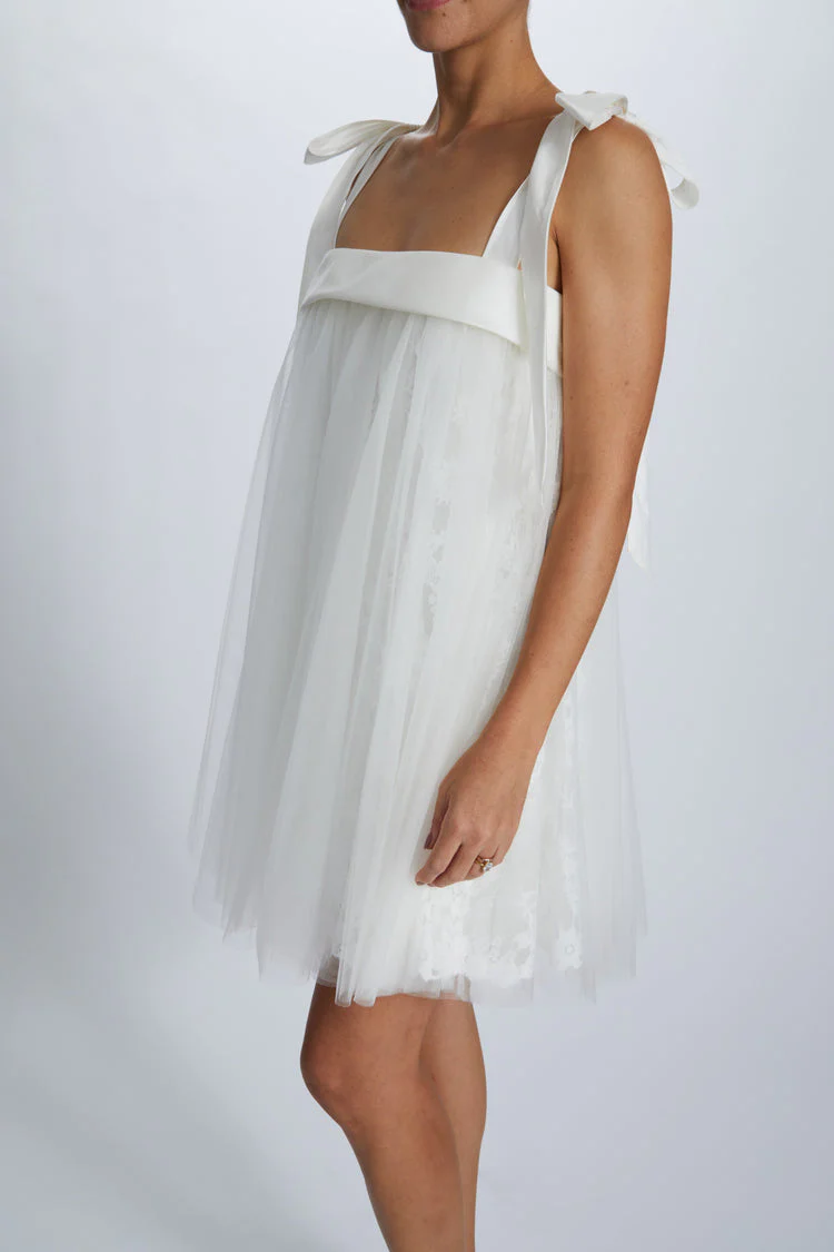 Amsale Little White Dress LW243 - Image 2