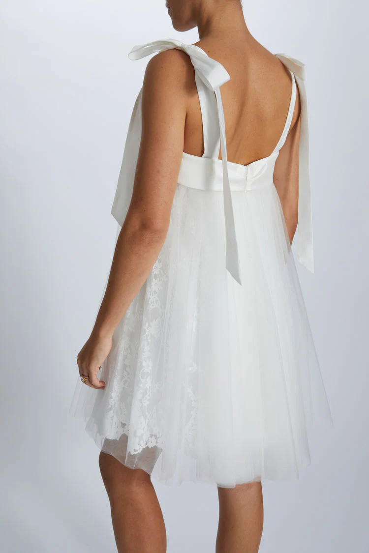 Amsale Little White Dress LW243 - Image 4