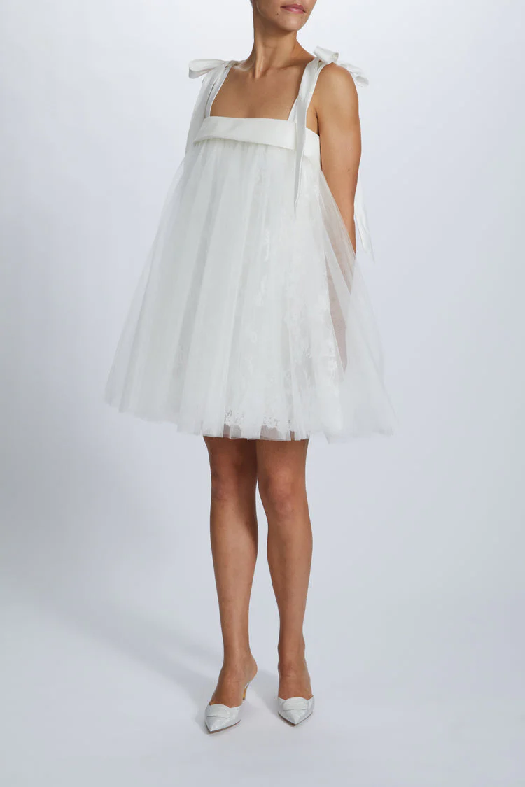 Amsale Little White Dress LW243 - Image 5