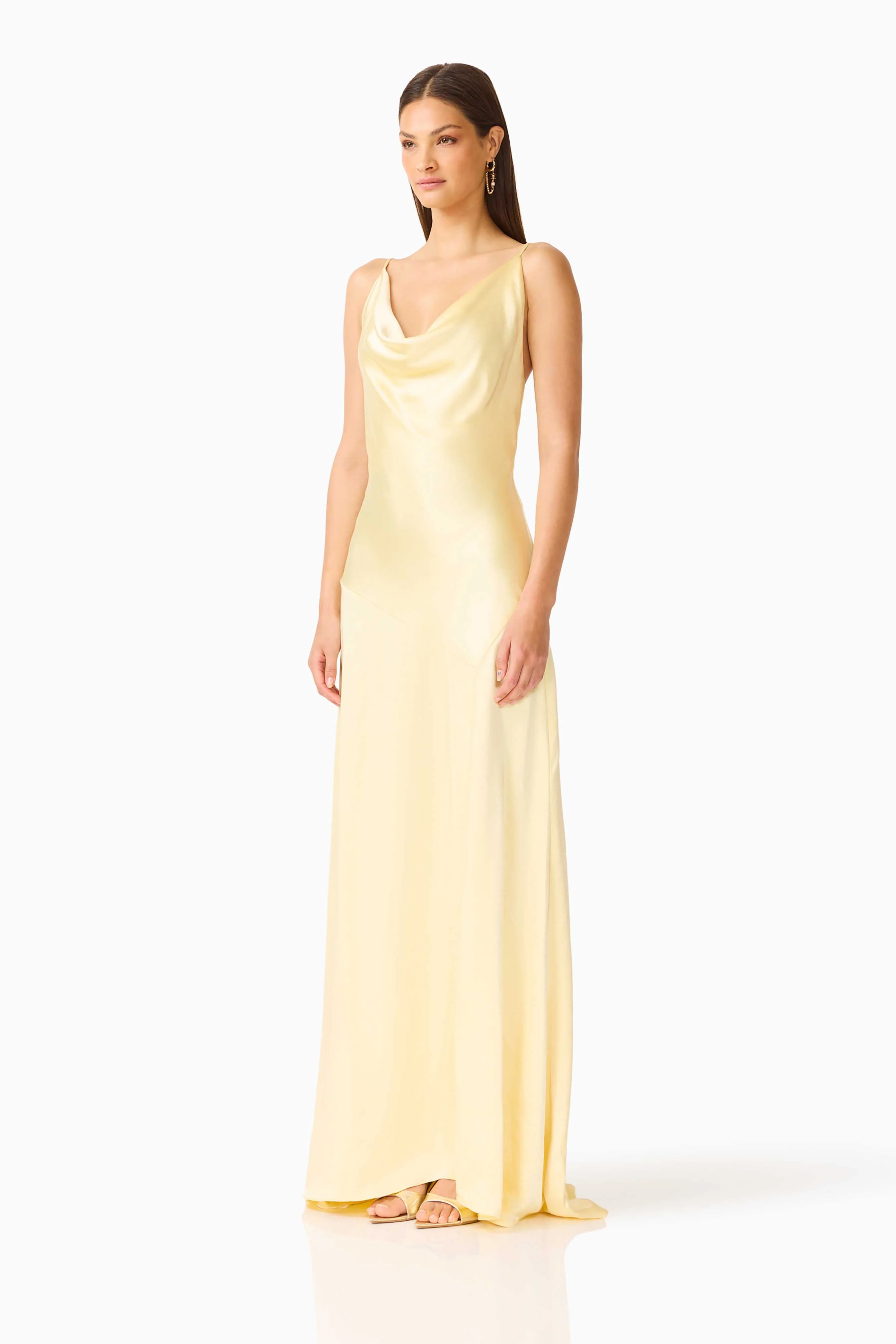 Clementine Cowl Neck Maxi Dress in Butter Yellow - Image 5