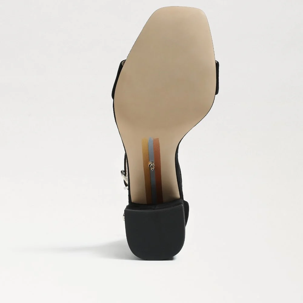 Daniella Block Heel Sandal in Black Suede - Image 6