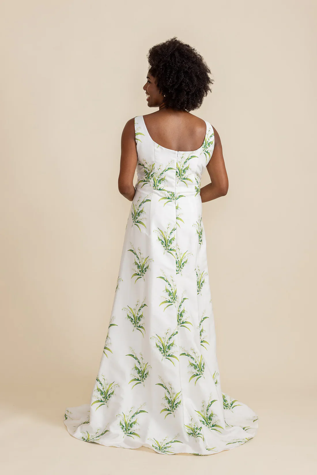 Emily Bodice with Trumpet Skirt in Lily of the Valley Jacquard - Image 2