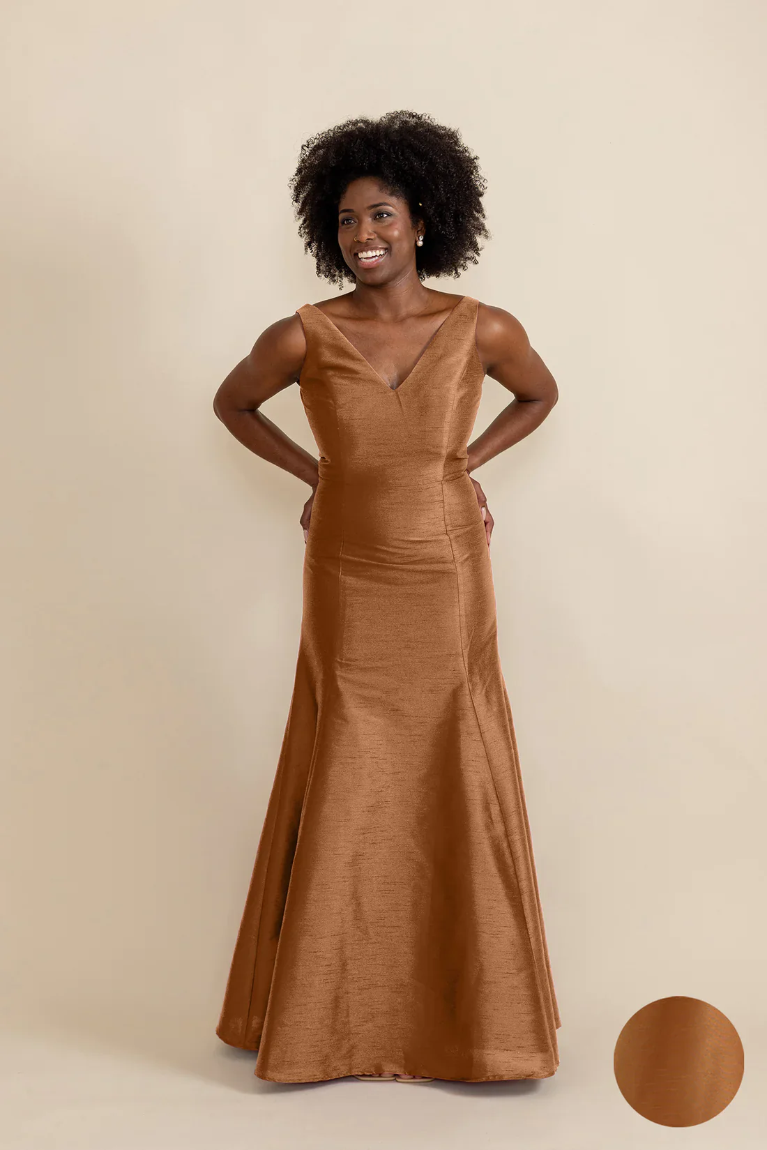Harper Bodice with Trumpet Skirt in Shantung - Image 16