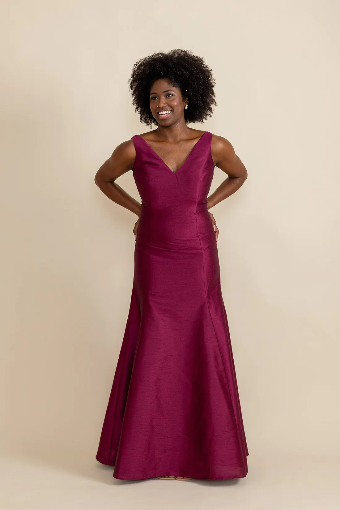 Harper Bodice with Trumpet Skirt in Shantung - Image 3