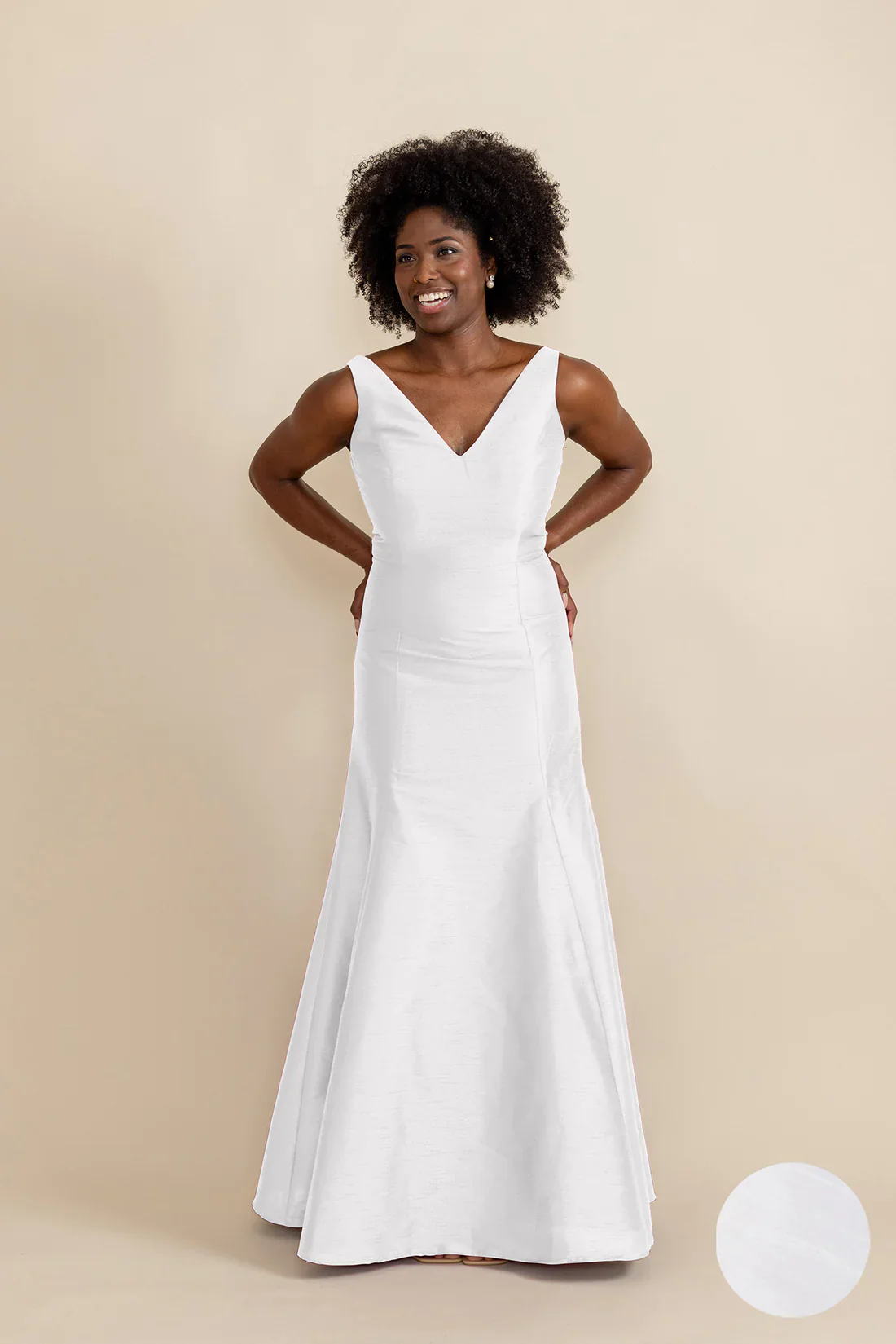 Harper Bodice with Trumpet Skirt in Shantung - Image 5