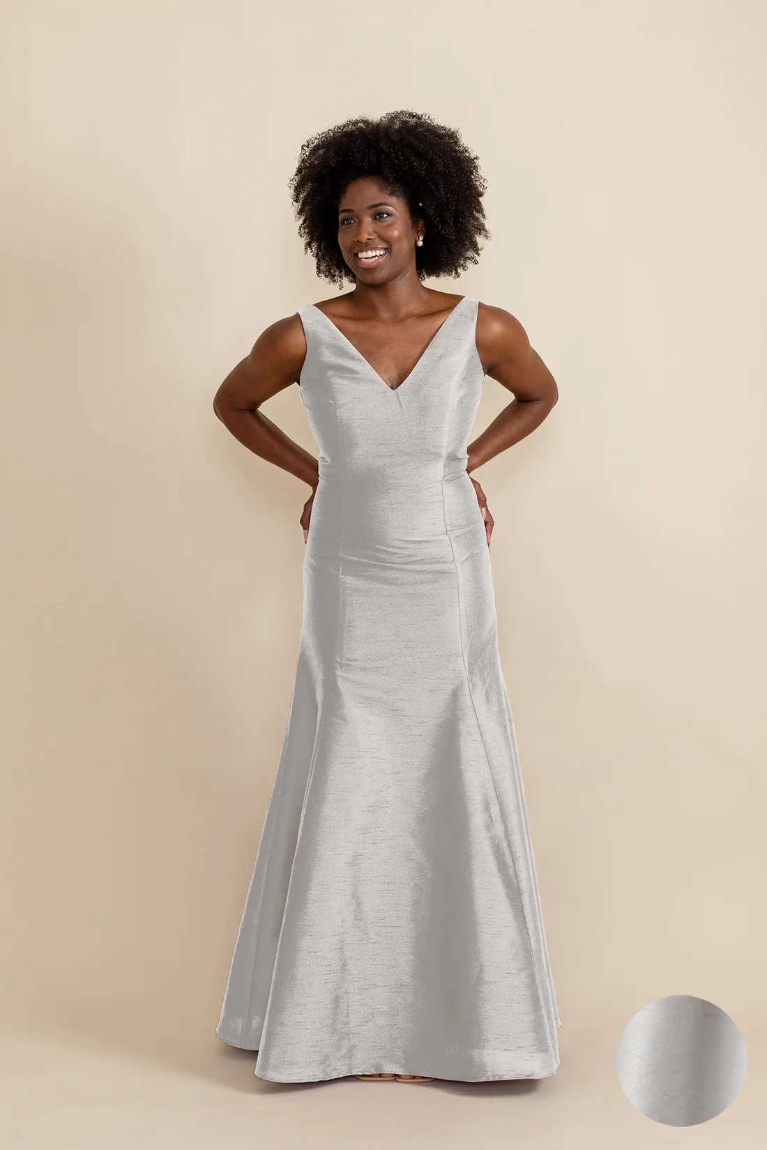 Harper Bodice with Trumpet Skirt in Shantung - Image 7