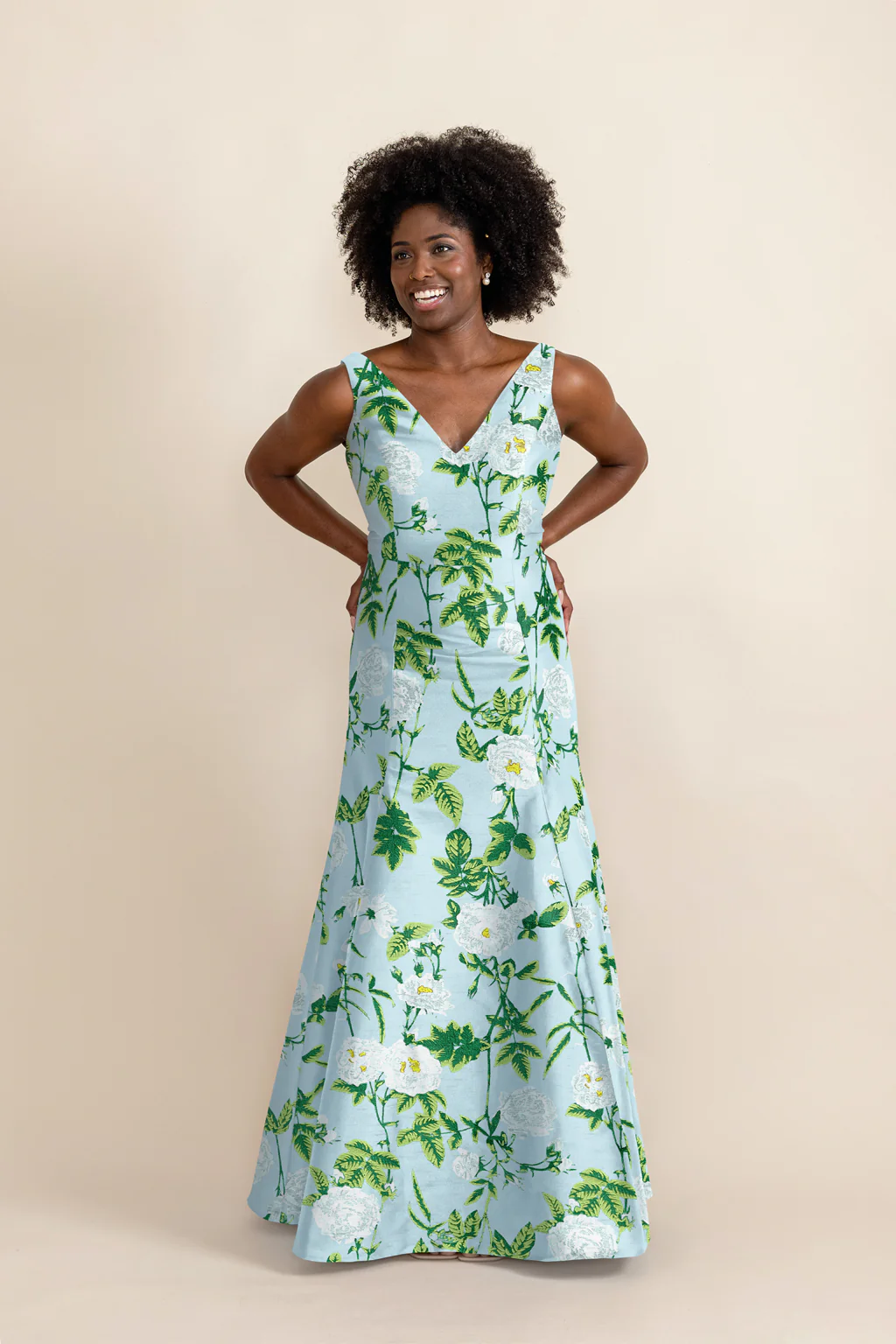 Harper Bodice with Trumpet Skirt in Camellia Jacquard - Image 3