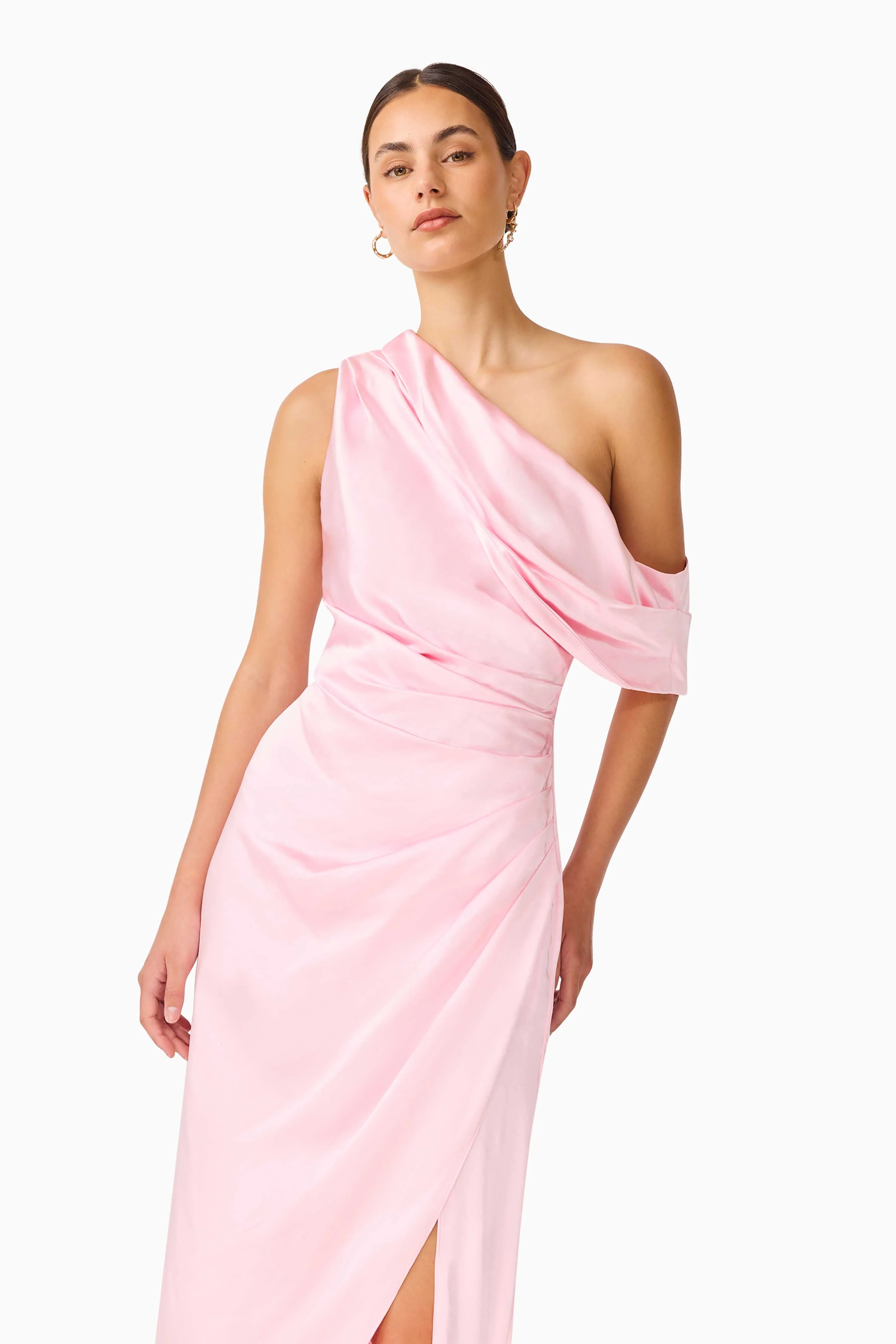 Isadora One Shoulder Gown in Pale Pink - Image 4