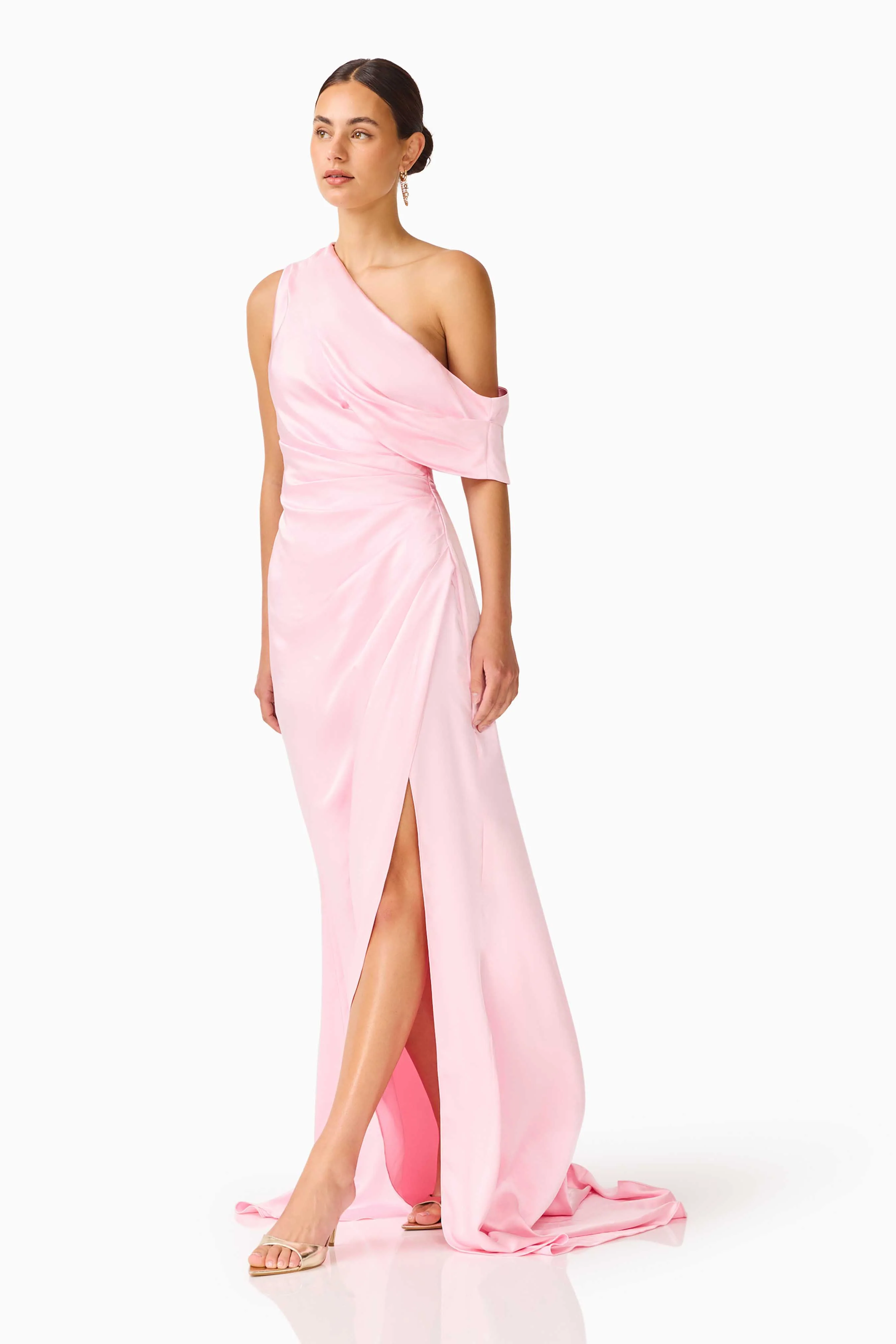 Isadora One Shoulder Gown in Pale Pink - Image 6
