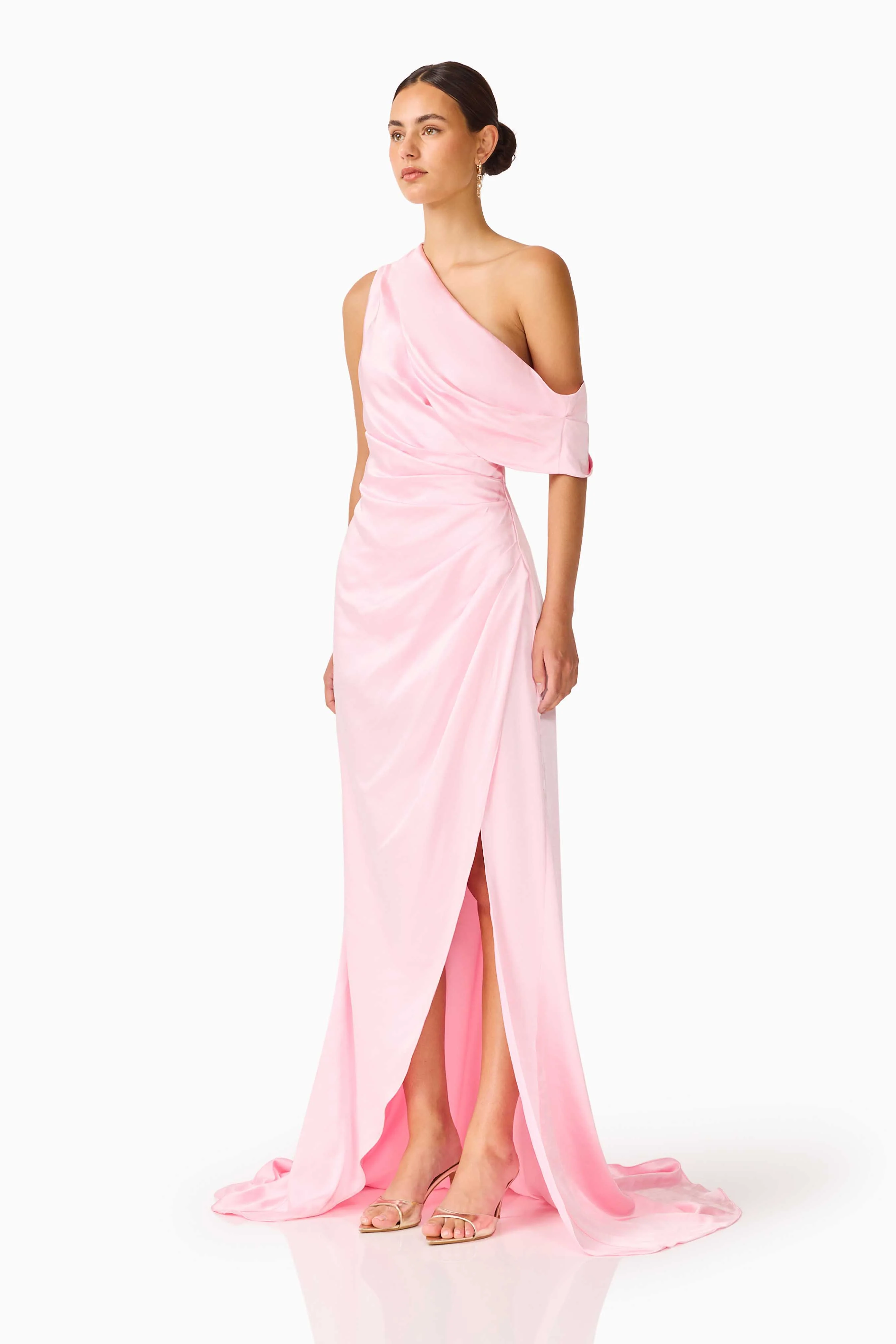 Isadora One Shoulder Gown in Pale Pink - Image 7