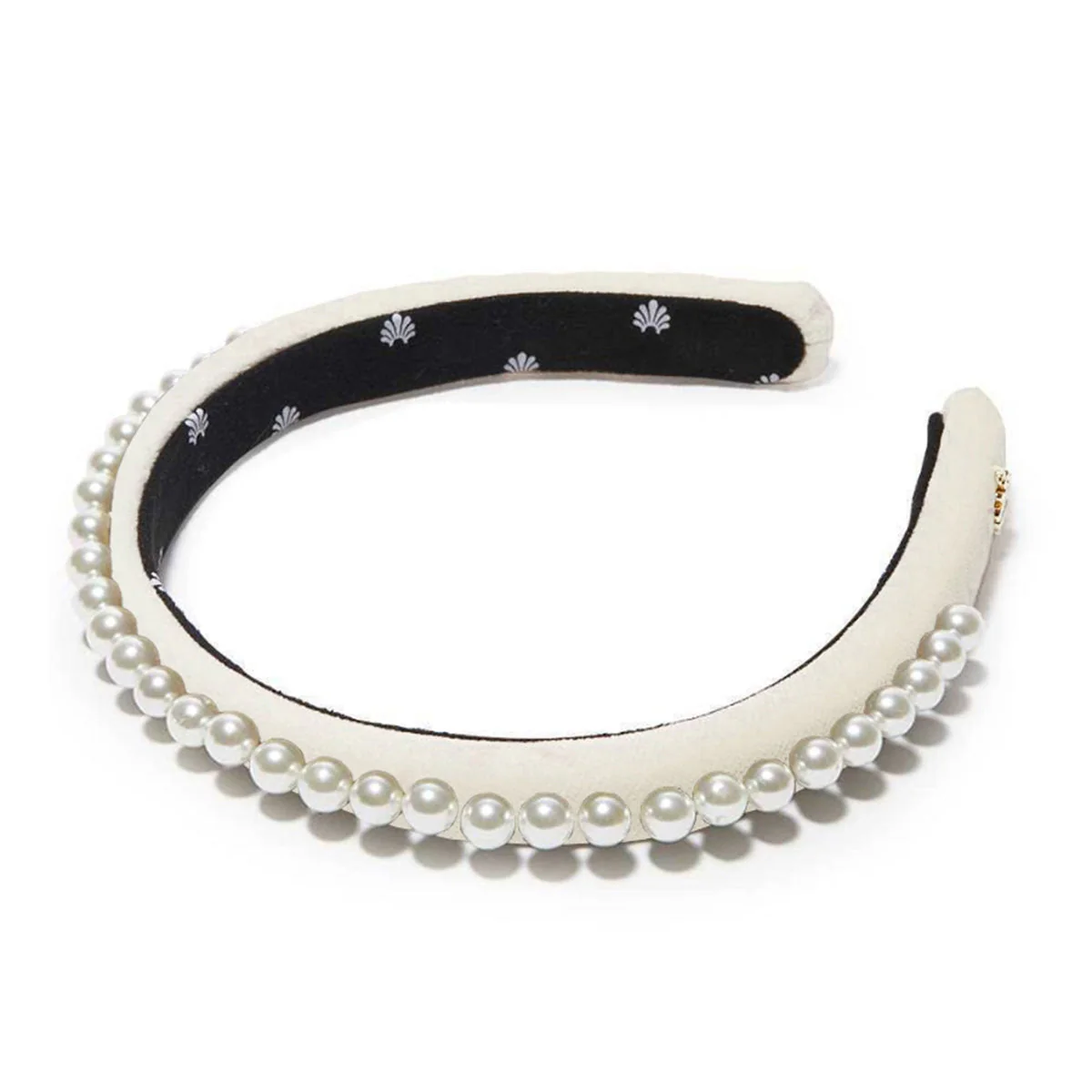 IVORY PEARL EMBELLISHED VELVET GIGI HEADBAND - Image 2