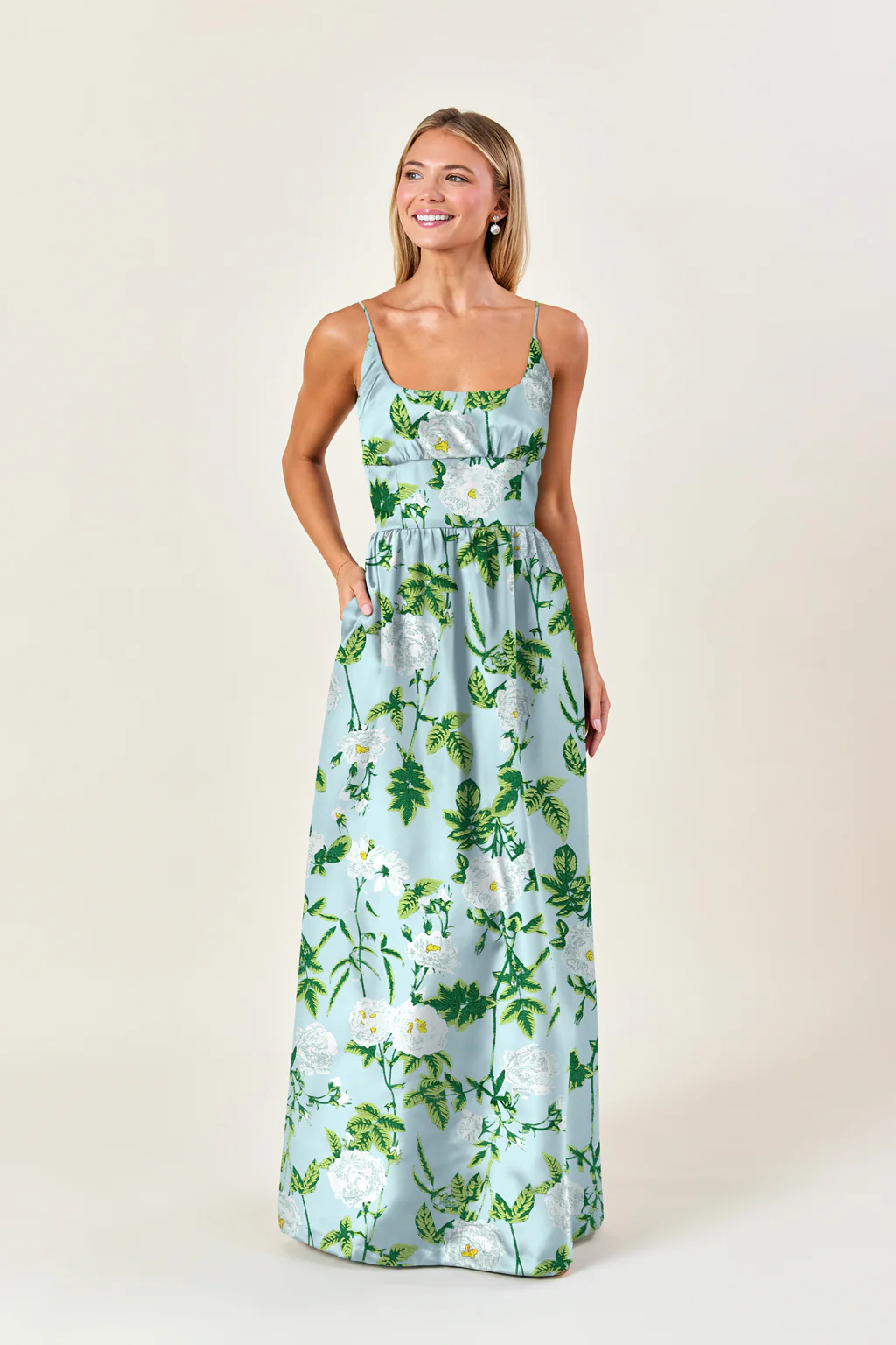 Jane Bodice with Gathered Skirt in Camellia Jacquard - Image 4