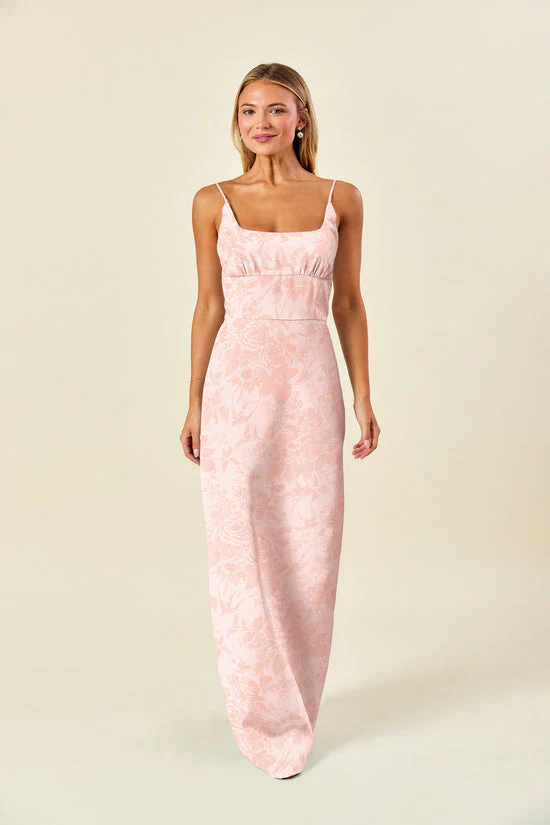 Jane Bodice with Straight Skirt in Garden Flora Jacquard - Image 5