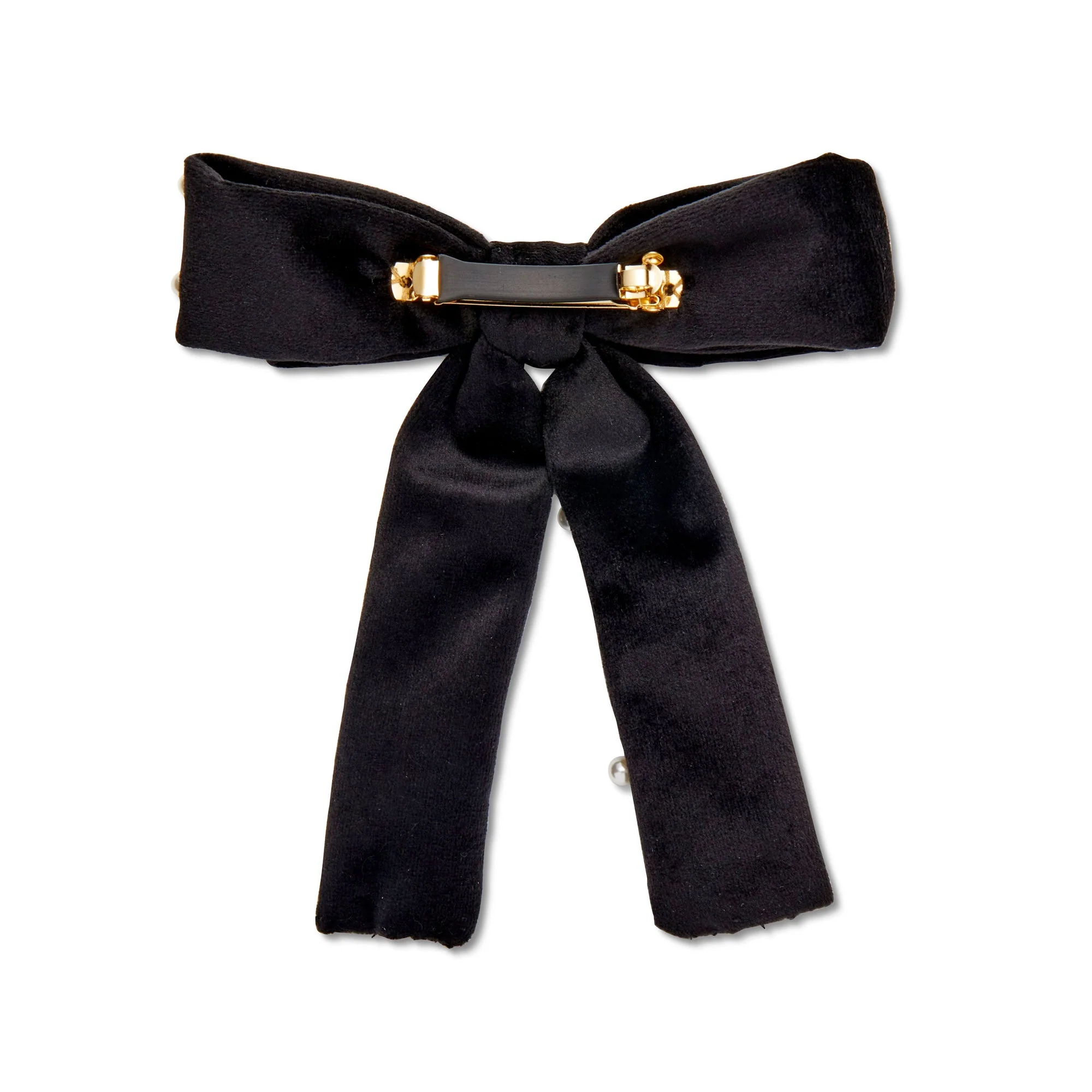 JET PEARL EMBELLISHED ANTOINETTE BOW BARRETTE - Image 3