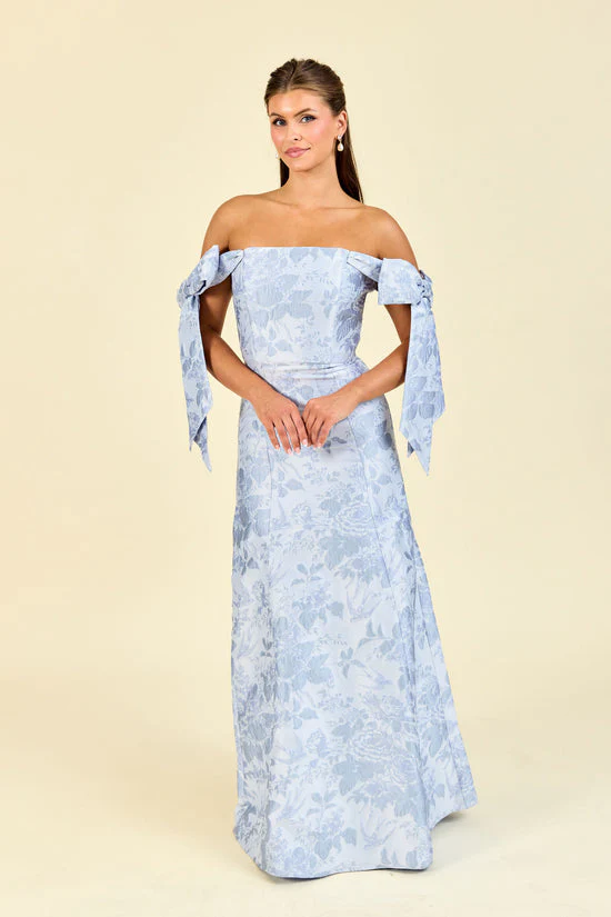Julie Bodice with Flute Skirt in Daisy Jacquard