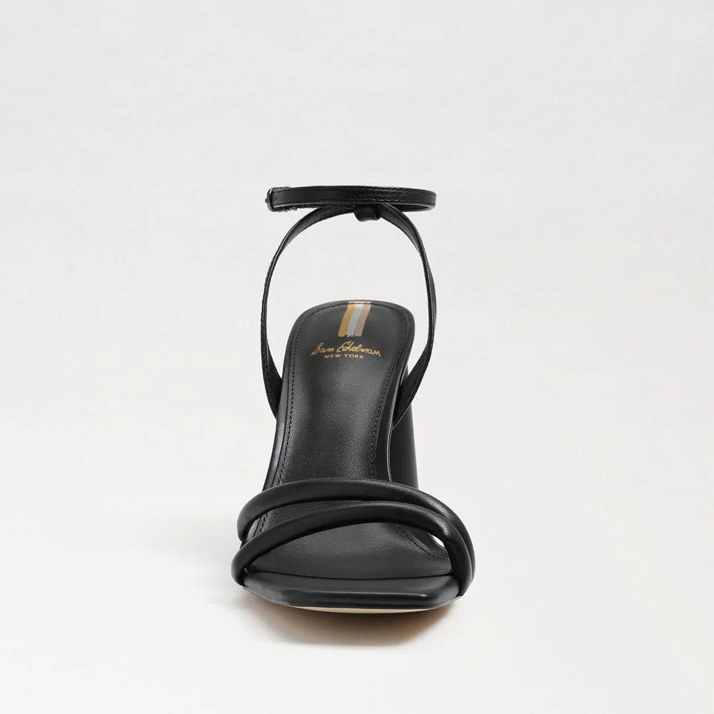 Kia Block Heel Sandal in Black Leather - Image 3