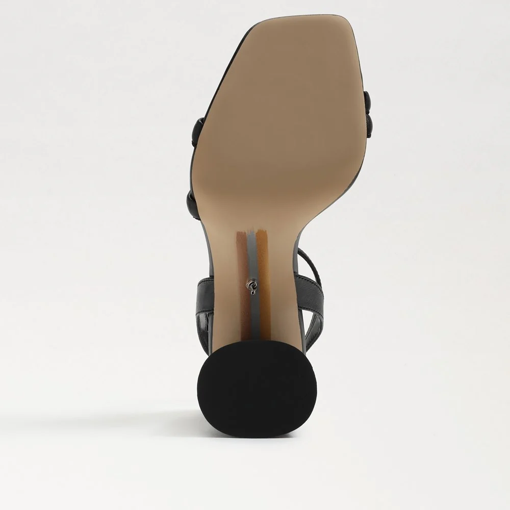 Kia Block Heel Sandal in Black Leather - Image 6