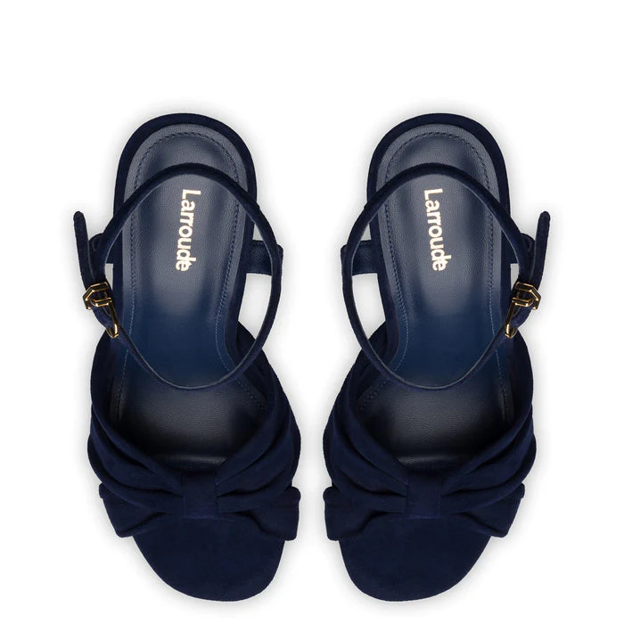Vivienne Platform Sandal In Navy Suede - Image 3
