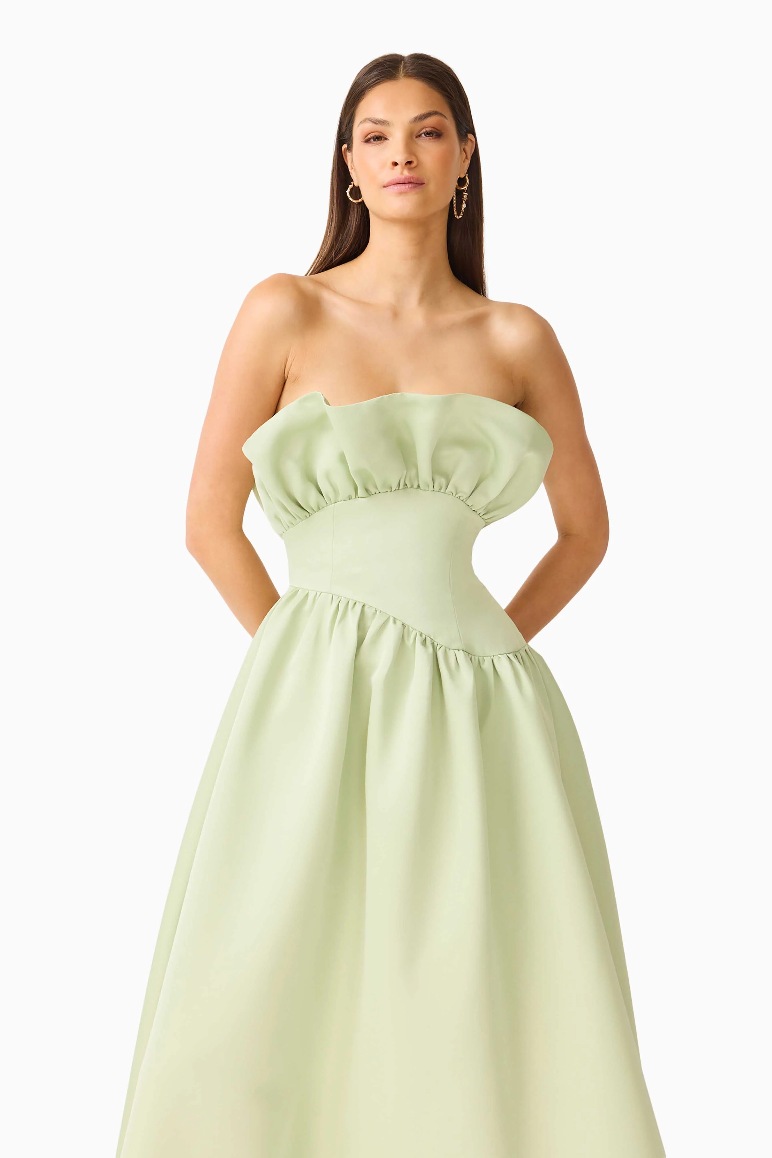Laurel Sleeveless Maxi Dress in Sage Green - Image 2