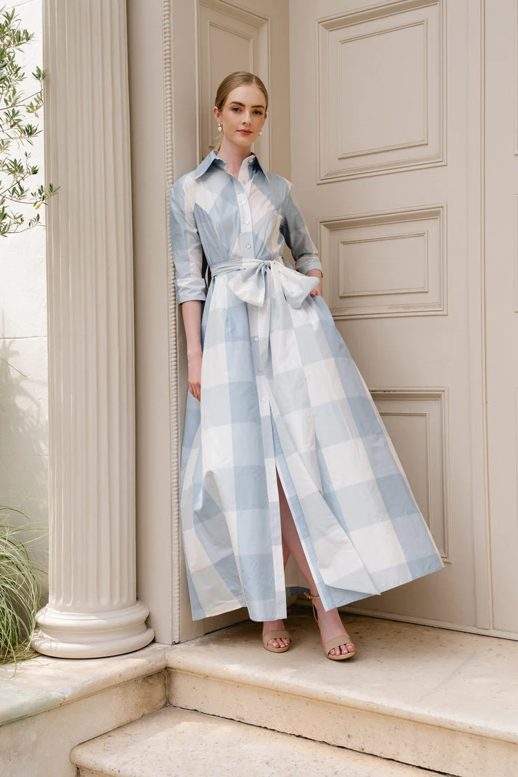 LulaKate Candice Dress in Gingham Dupioni - Image 4