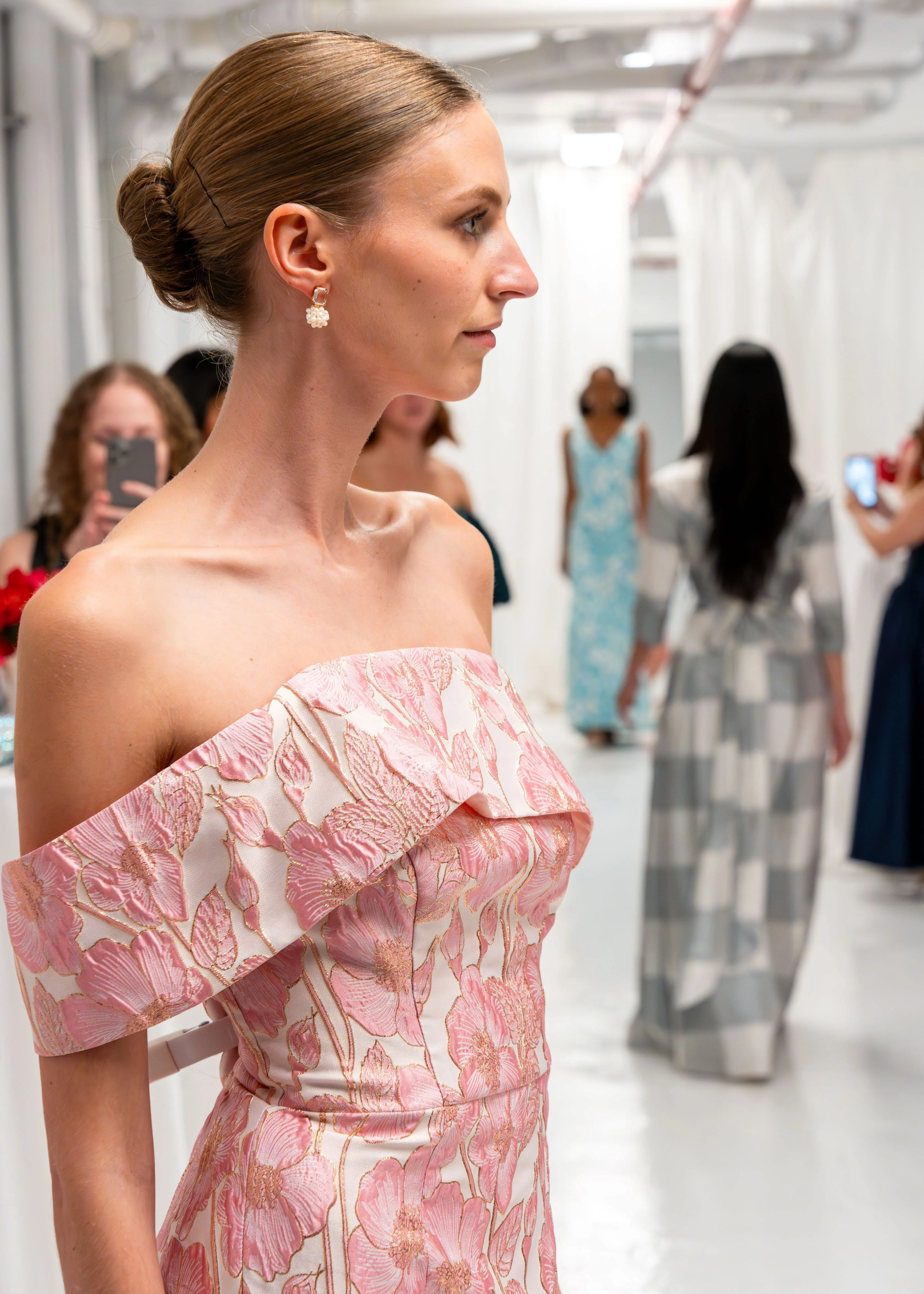 LulaKate Christy Evening Dress in Metallic Floral Jacquard - Image 6