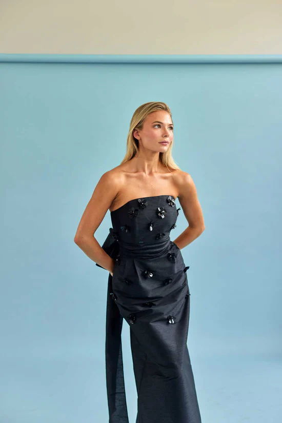 LulaKate Elizabeth Dress in Embellished Shantung - Image 5