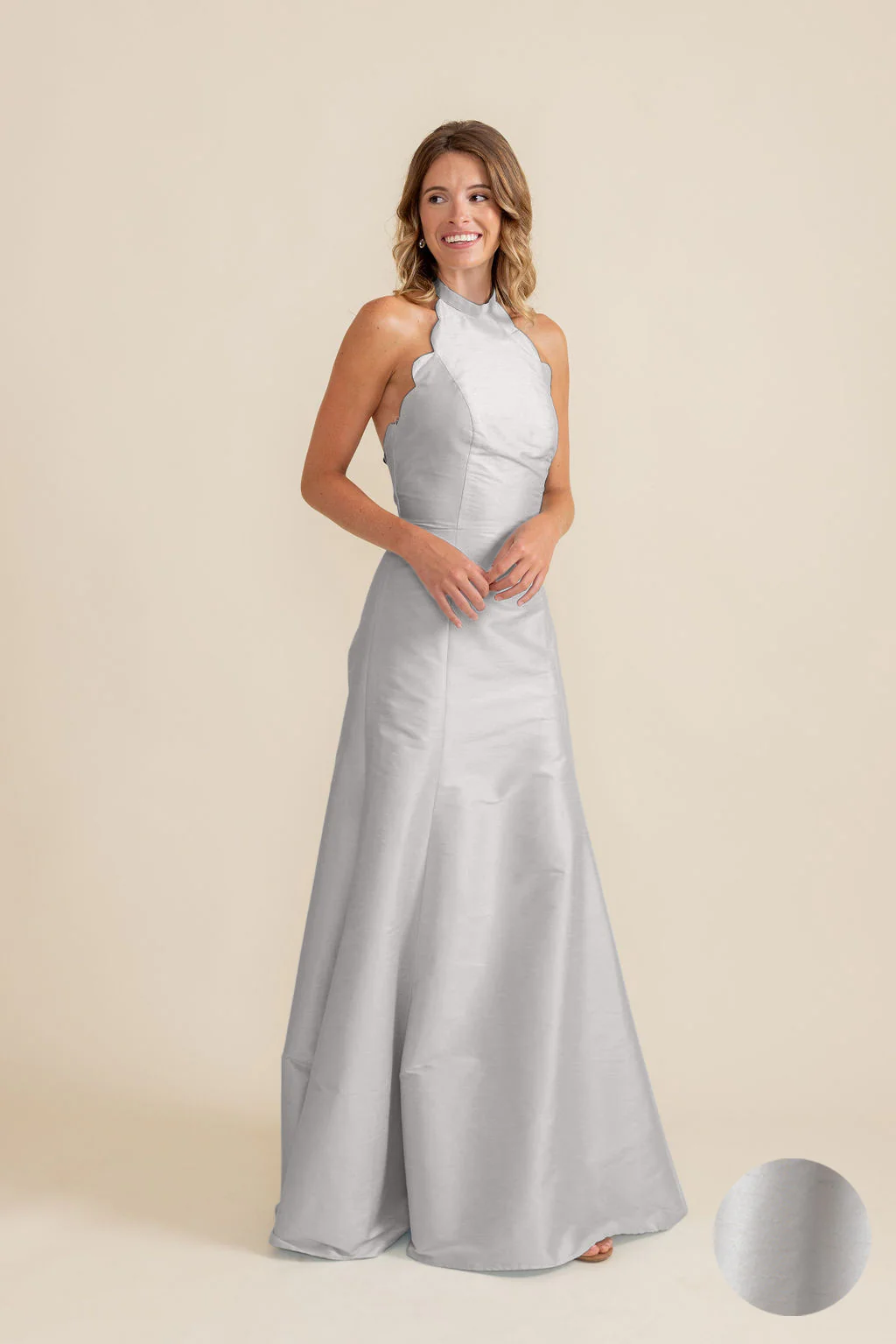 Margot Bodice with Trumpet Skirt in Shantung - Image 4