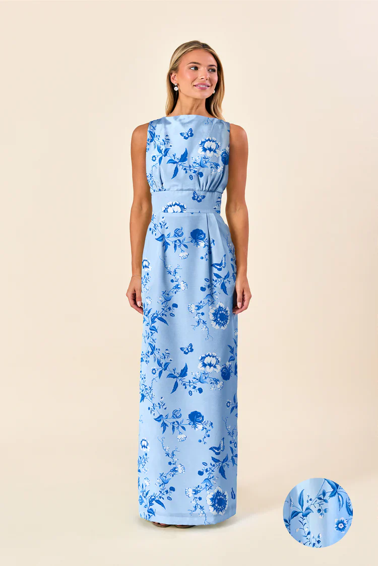 Sabrina Bodice with Straight Skirt Floor in Floral Vine Sateen - Image 2
