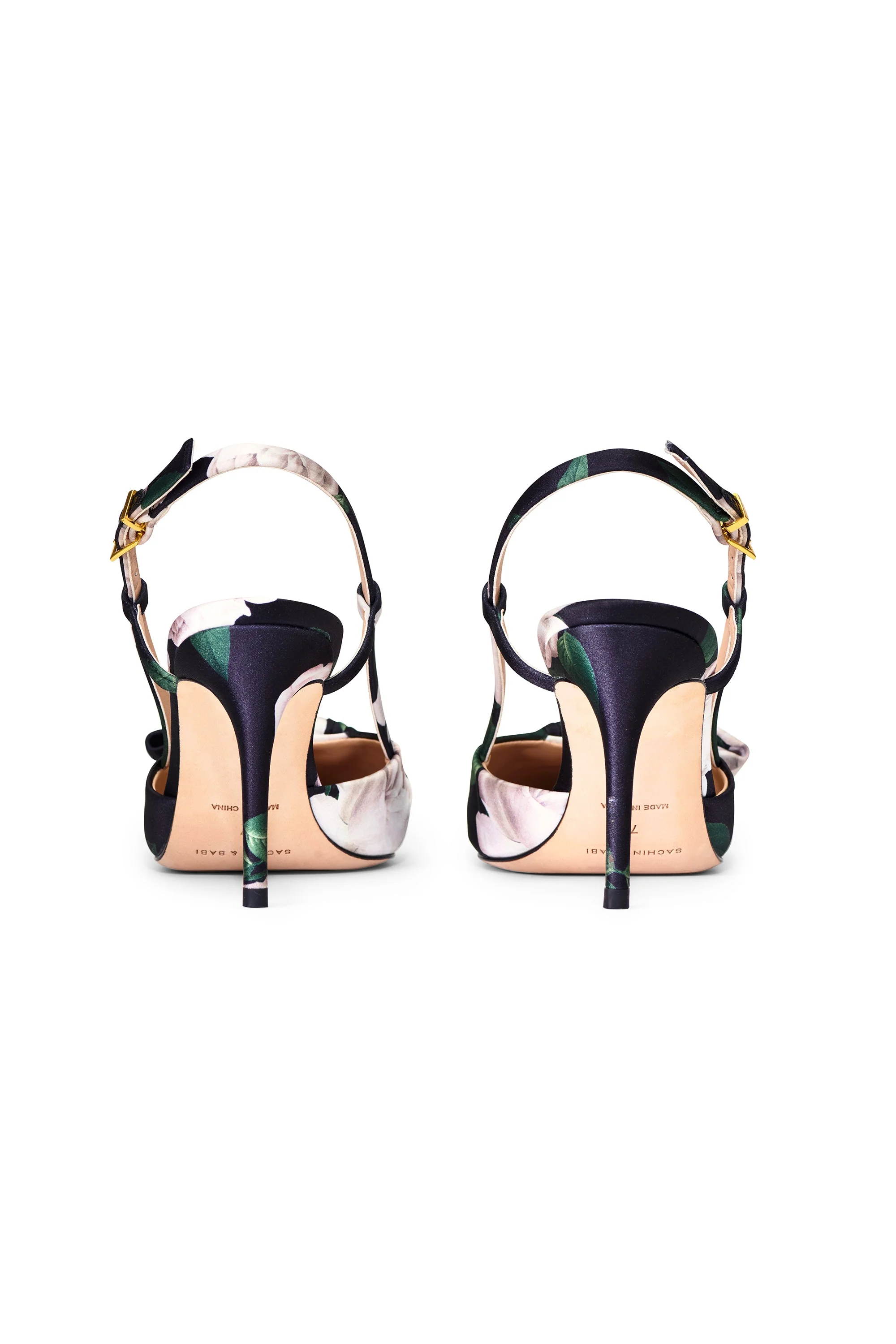 Sachin & Babi Lenox Obi-Bow Slingback in Black Dense Rose Floral - Image 3