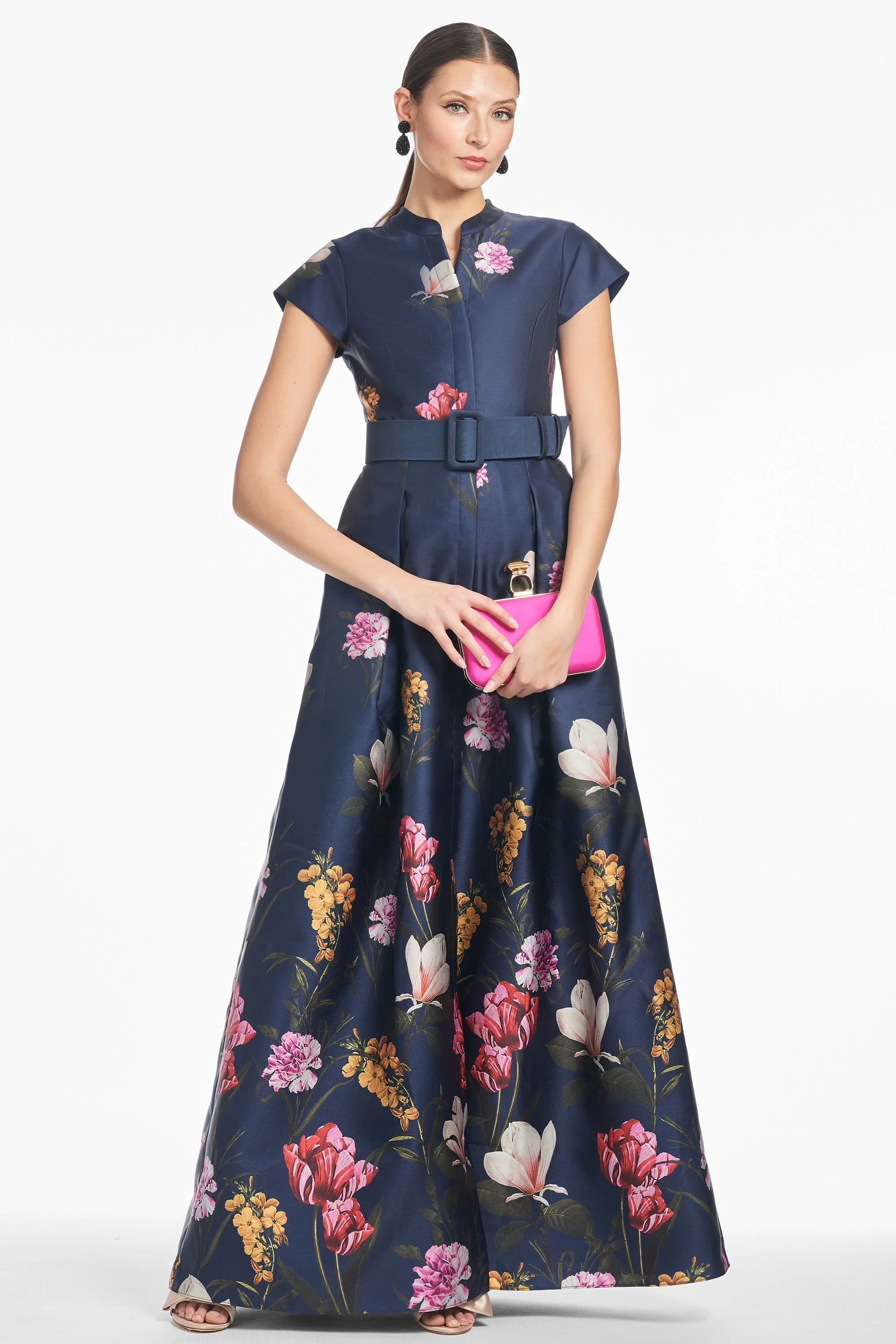 Sachin & Babi Marta Gown in Dark Midnight Garden - Image 2