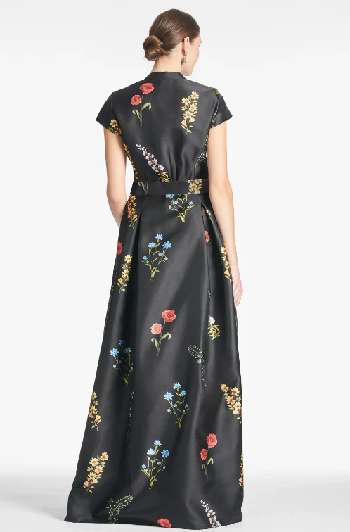 Sachin & Babi Marta Gown in Noir Bouquet - Image 2