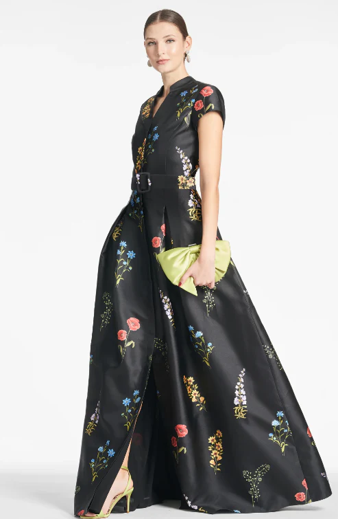 Sachin & Babi Marta Gown in Noir Bouquet - Image 3