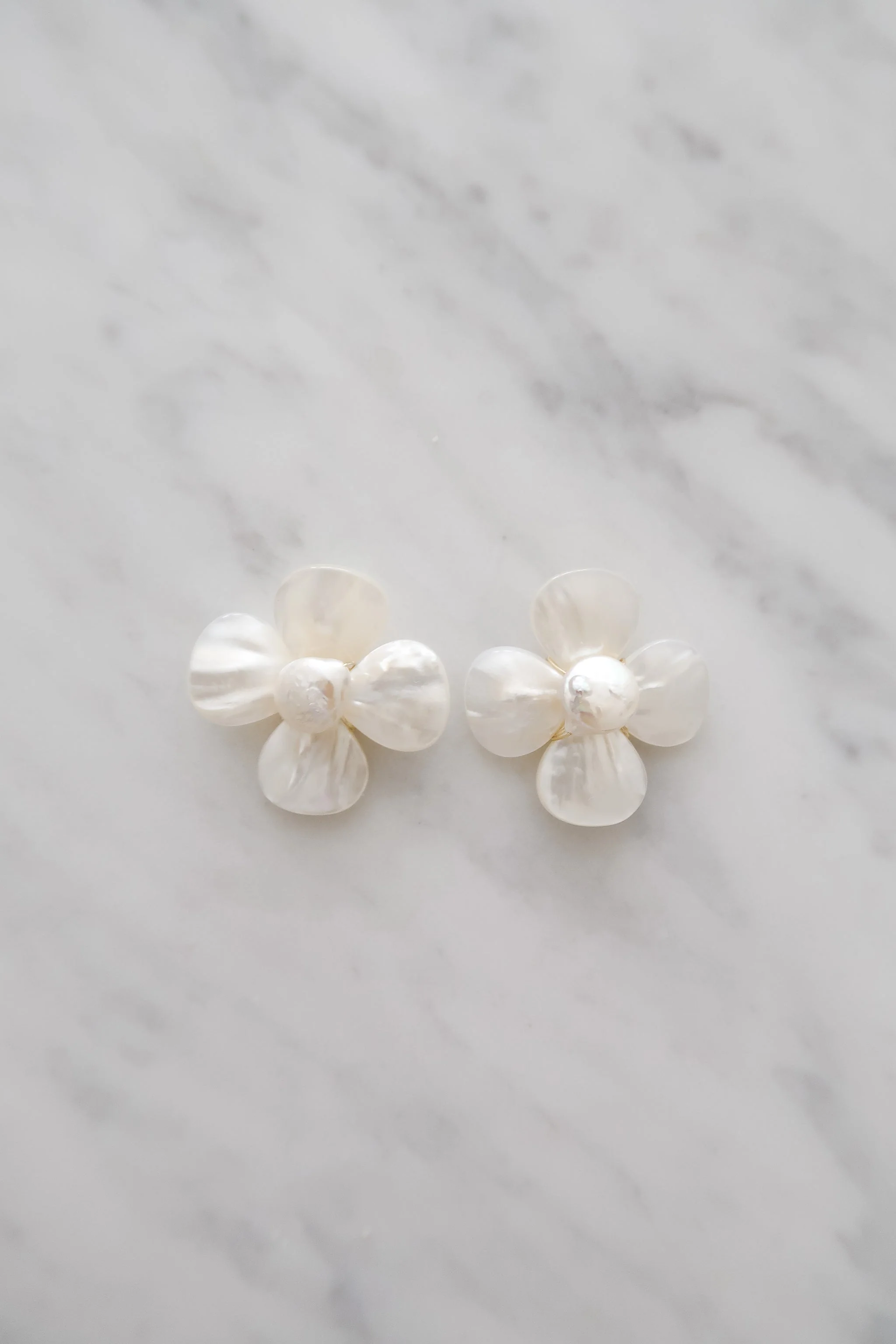The Katherine Petals Earrings in Freshwater Pearl